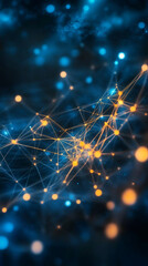 Fototapete - Futuristic network communicating and transferring data, creating an abstract technological background