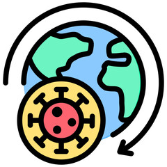 Aufkleber - Pandemic Outline Color Icon