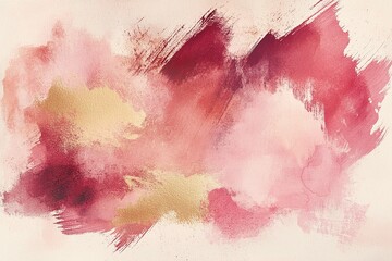 Wall Mural - This backdrop features soft watercolor brush strokes blending shades of pink, rose gold, and light beige. It offers ample clean space suitable for text overlay, enhancing artistic presentations