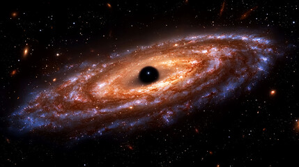 Wall Mural - Majestic Cosmic Dance: A Black Hole at the Heart of a Spiral Galaxy