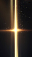 Aufkleber - Luminous golden ray penetrating dusty atmosphere, casting otherworldly glow against deep shadowy backdrop