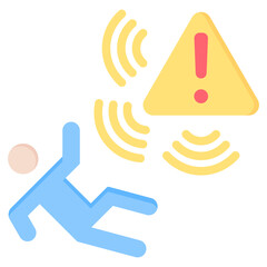 Poster - Fall Detection System Flat Icon