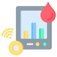 Poster - Wearable Glucose Monitor Flat Icon