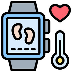 Poster - Fitness Tracker Outline Color Icon
