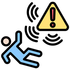 Aufkleber - Fall Detection System Outline Color Icon