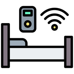 Poster - Smart Bed Outline Color Icon