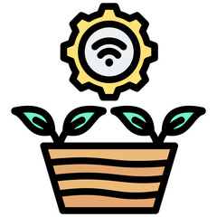 Poster - Smart Gardening Outline Color Icon