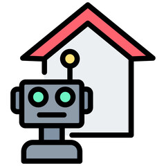 Poster - Home Virtual Assistant Outline Color Icon