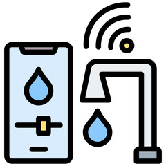 Poster - Smart Faucet Outline Color Icon