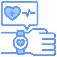 Aufkleber - Wearable Health Device Blue Icon