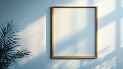 Poster - Frame hanging on a wall with sunlight casting shadows in a bright interior setting