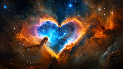 Wall Mural - Cosmic Heart Nebula: A Celestial Symphony of Color and Light in the Vast Universe