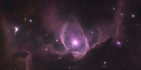 Wall Mural - Cosmic beauty of a nebula illuminated by distant stars with vibrant colors in deep space. Generative AI