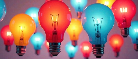 layered paper light bulbs - abstract art
