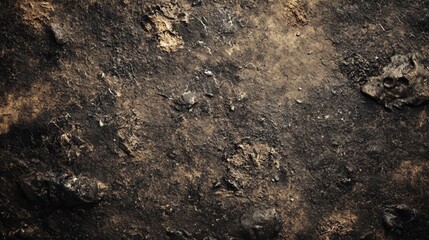 Poster - Close up of a dark, rough, textured surface. Ideal for backgrounds and design.