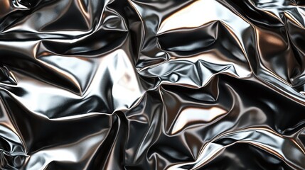 Aufkleber - Abstract metallic background. Crumpled foil texture.