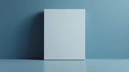 Poster - Minimalist blank canvas displayed against a solid blue wall and floor
