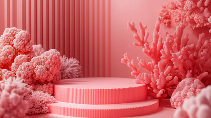 Poster - Coral-inspired design elements in soft pink tones for creative displays and presentations
