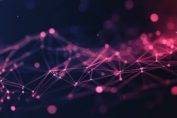 Poster - Abstract Pink Network Nodes and Connections