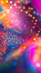 Aufkleber - Colorful bokeh blending with wavy surface, generating dynamic festive luminosity and vibrant visual energy