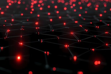 Poster - Abstract Network Red Nodes and Connections