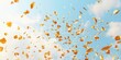 © SabsePahale - Golden Celebration: A cascade of shimmering golden confetti explodes against a backdrop of a bright blue sky, capturing the joy and exuberance of a special occasion.