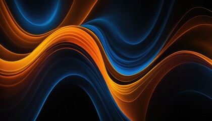 Poster - Abstract Background with Bright Stripes of Light in the Dark
2