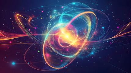 Wall Mural - abstract representation of entropy with swirling colorful patterns and glowing gradients symbolizing