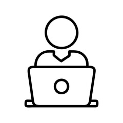 Poster - Person working on a laptop icon for websites and applications