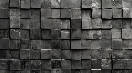 Poster - Abstract dark gray square block texture background