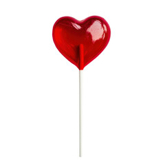 Red heart-shaped lollipop