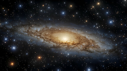Wall Mural - high-resolution 3d rendering of the milky way galaxy with detailed star clusters and glowing nebulae