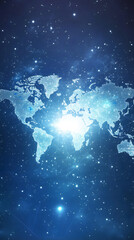 Aufkleber - Global connection and communication network covering planet Earth, data exchange and international relations concept