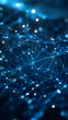 © Michael - Abstract plexus structure forming connections and nodes over a dark blue background with glowing points of light