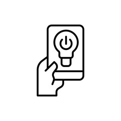 Fototapete - Smart lightbulb outline icons, minimalist vector illustration ,simple transparent graphic element .Isolated on white background