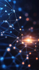 Poster - Abstract geometric background forming by connecting lines and dots showing plexus network