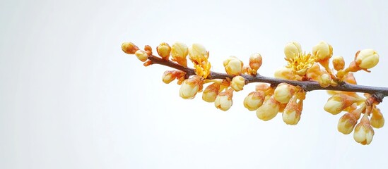 Poster - delicate flowering branch of drought-resistant gastrolobium acrotriche with soft yellow blossoms aga