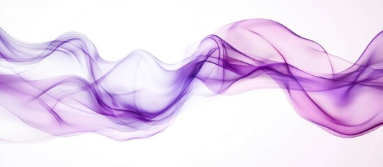 Poster - flowing dark violet and lavender silk fabric undulating gracefully against a light background with a