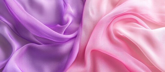 Poster - soft flowing lavender and blush pink silk fabric draping gracefully creating a luxurious texture wit