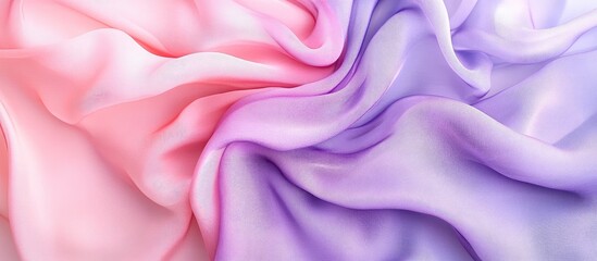 Poster - soft pink and lavender flowing fabric textile draped elegantly with ample empty space for text and d