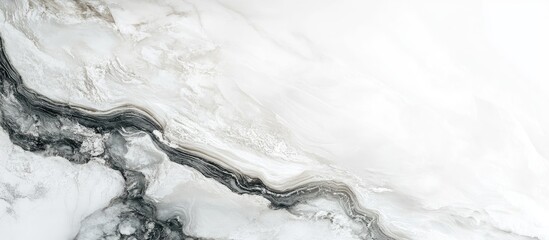 Poster - Fluid Abstract Pattern of Flowing Rock Textures on White Marble Surface with Neutral Tones and Ample Copy Space for Creative Design