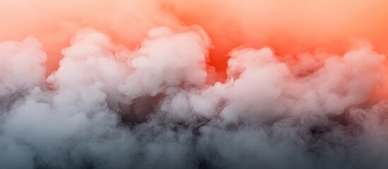 Poster - Gentle flowing smoke in vibrant red and soft gray hues with ample negative space for creative text overlay in an abstract background setting