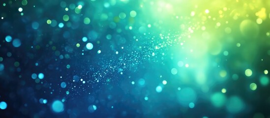 Poster - fluid art background texture in blue and green with glitter sparkles and bokeh effects with empty co
