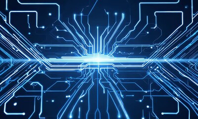 Aufkleber - Futuristic 4K animation showcasing a glowing neon circuit board, representing advanced technology, innovation, and modern digital design.