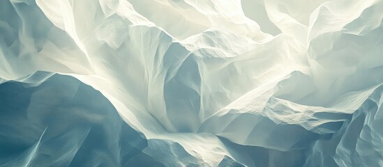 Poster - Soft Blue and White Abstract Fabric Textures with Ample Copy Space for Text in a Gentle Light Atmosphere