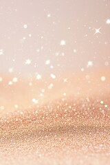Poster - Discover a captivating glittery pink starry sky adorned with soft glowing stars, set against a smooth pastel gradient. This abstract background provides ample negative space for your creative text