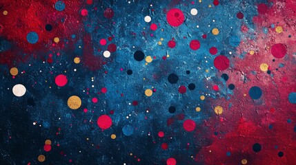 Aufkleber - Abstract colorful background with scattered circles and formulas.