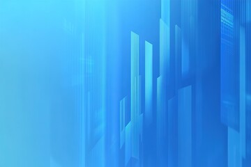 Poster - This background showcases abstract stock market data, dynamic bar charts, and financial indicators on a smooth blue gradient, offering ample space for text overlay in a modern design
