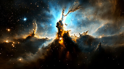 Wall Mural - Cosmic Cliffs: A Breathtaking Nebula in Space. Explore the vibrant colors and celestial wonders of this stunning astronomical phenomenon.