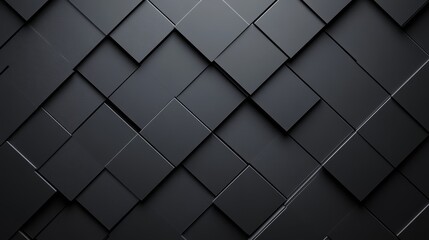 Poster - Abstract dark gray square geometric pattern background.
